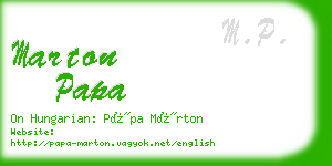 marton papa business card